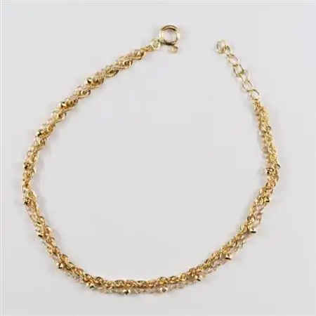 【山梨県】【ジュエリー】K18 shiny rope/シャイニーロープ 2連ブレスレット【配送不可地域：離島・沖縄県】【1608875】
