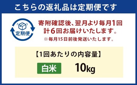 【6か月定期便】 白米 野上米 10㎏×6回 計60kg 【2025年10月下旬より発送予定】 ヒノヒカリ 米 こめ コメ お米 常温 国産
