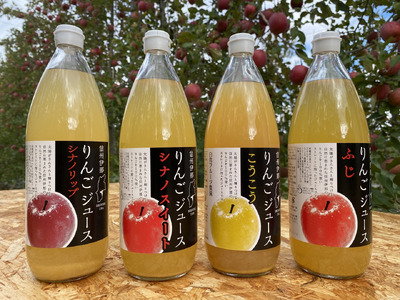 信州 りんごジュース（サンふじ3本、他3本品種お任せ） 6本 セット 【013-62】