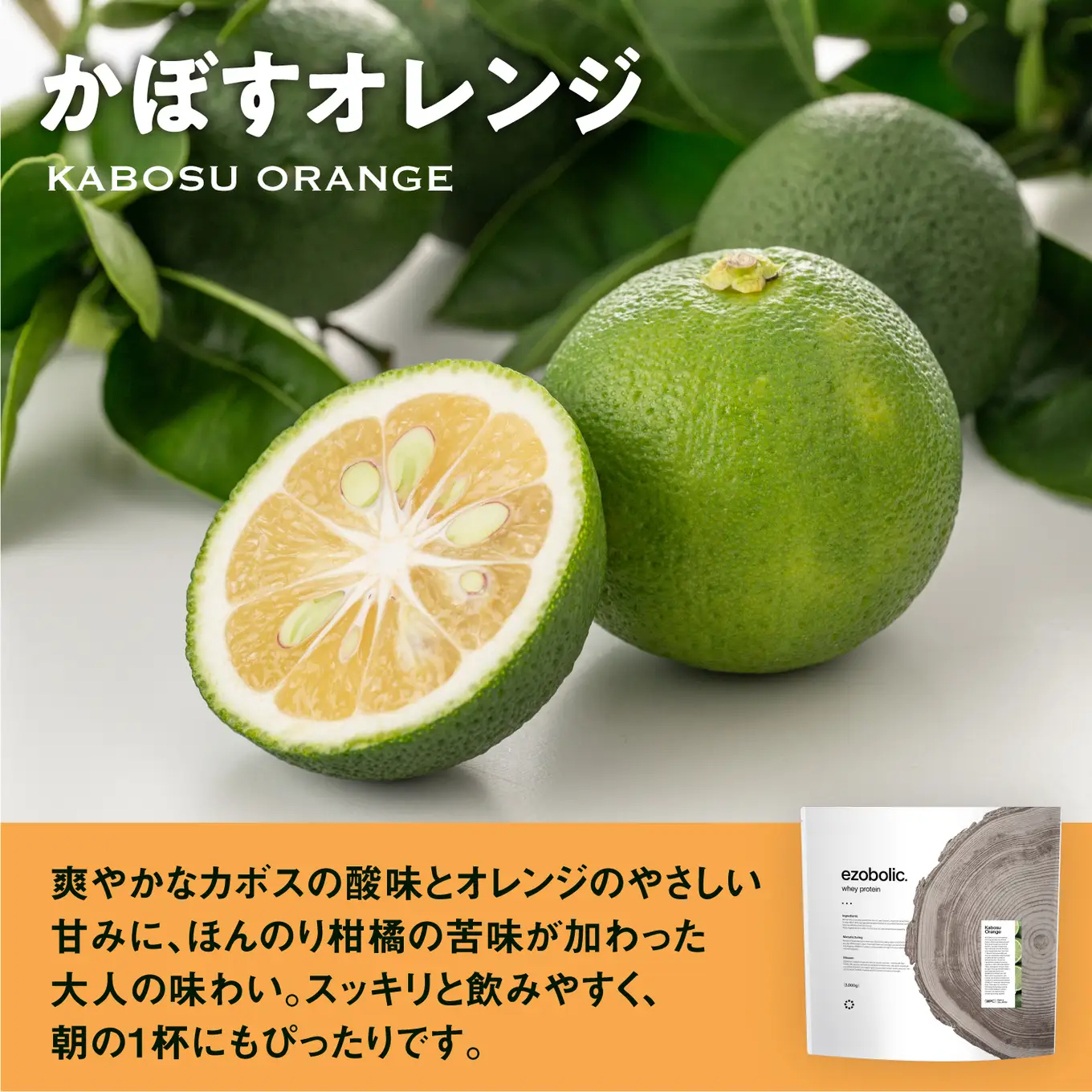 【定期便3回】かぼすオレンジ風味 EZOBOLIC プロテイン 3kg プロテイン LG