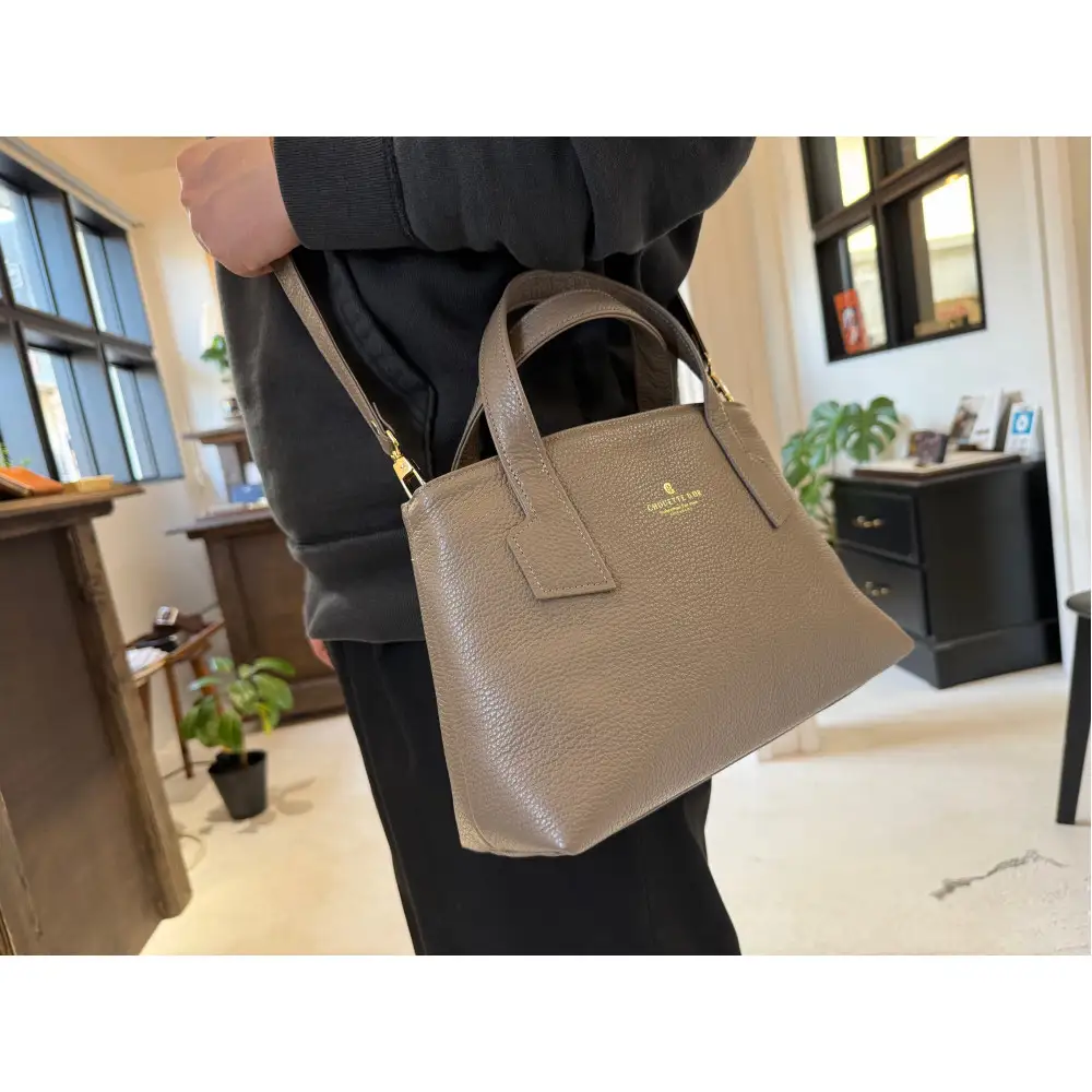 革職人が作った本革トートバッグXSシュリンク【トープ】