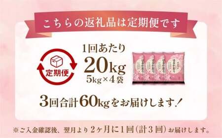【2ヶ月毎3回定期便】 はるかおり 20kg 計60kg ／ 米 コメ お米 ライス ご飯 ごはん 飯 食品 精米 定期便 常温 福岡県 香春町