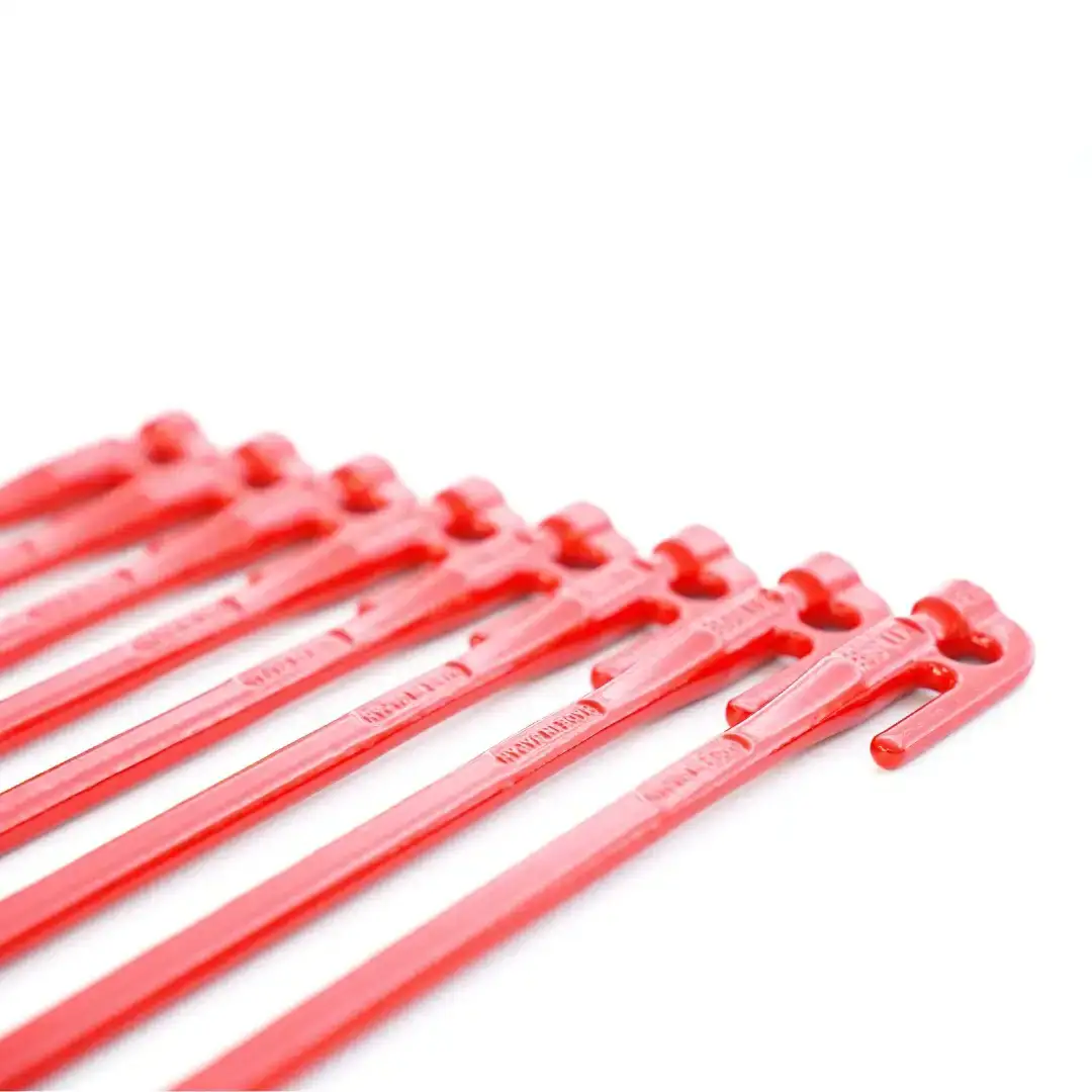 鍛造ペグ（エリッゼステーク）18cm×8本セット レッド 赤 キャンプ用品 アウトドア用品 燕三条製 [村の鍛冶屋] タープ テント【012S158】