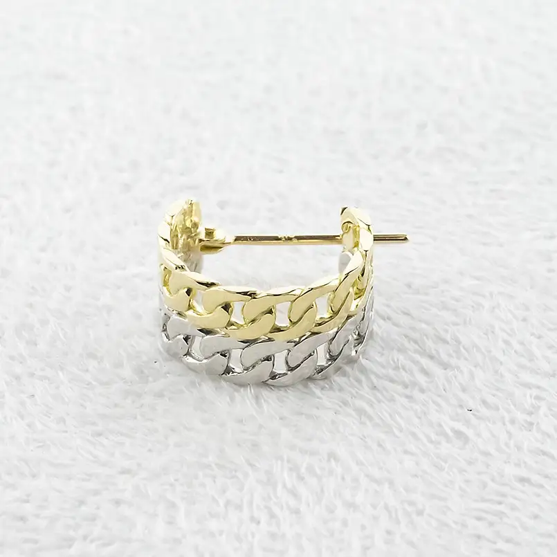 フープピアス 18金 プラチナ 喜平 フープ ピアス レディース 2連 片耳 幅広 ゴールド 18k イエローゴールドk18 pt900 251001201 SWAA370