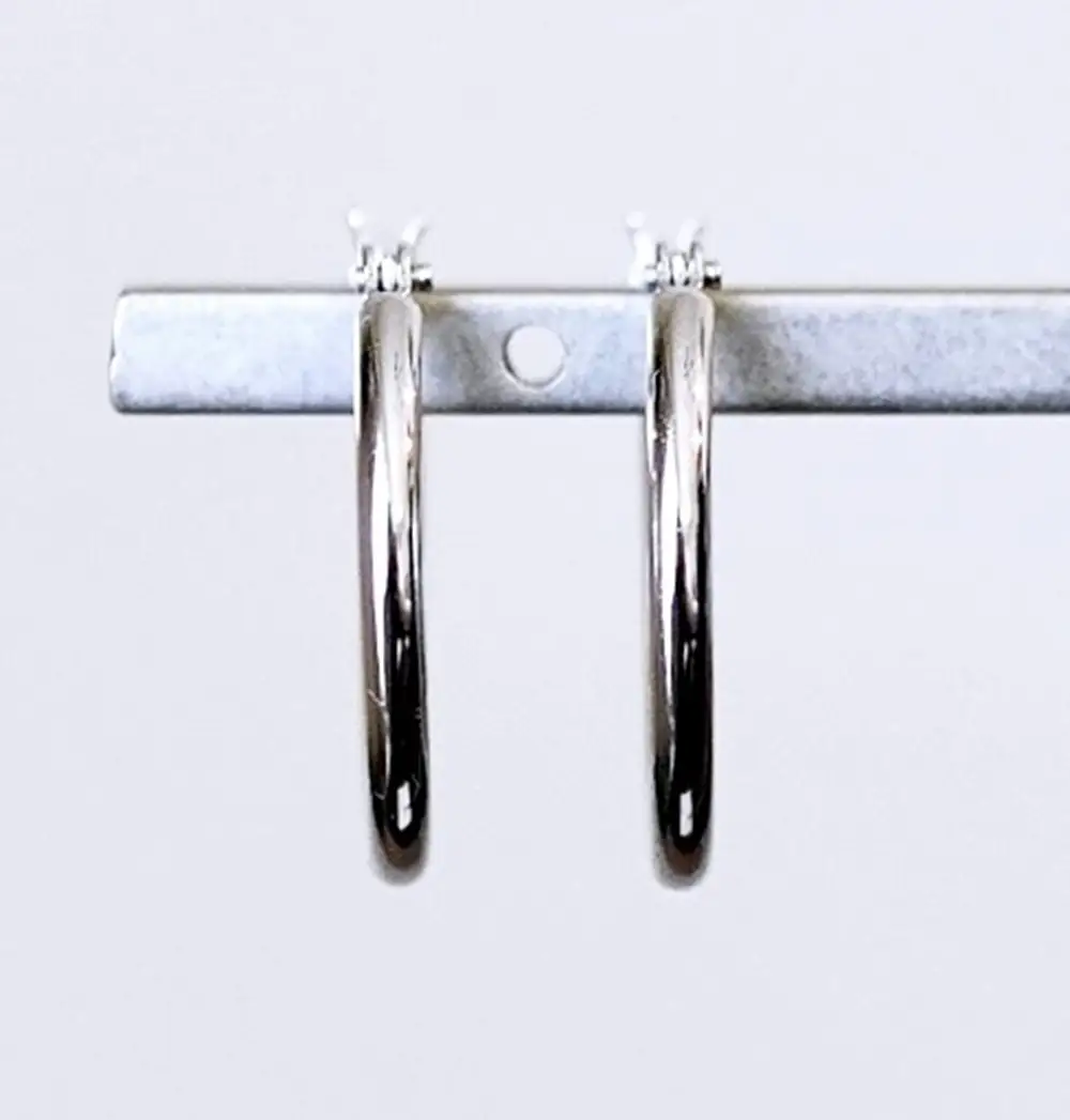 Pt900 プラチナ 地金 パイプ フープ 定番 ピアス（直径15mm) 保証書付 KO-0076 SWAD103