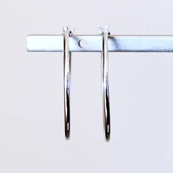 Pt900 プラチナ 地金 パイプ フープ 定番 ピアス（直径20mm) 保証書付 KO-0078 SWAD105