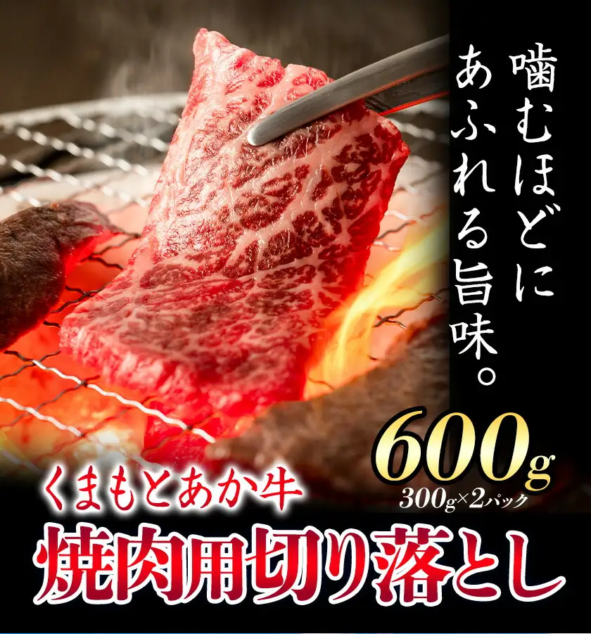 GI認証取得 くまもとあか牛 焼肉用 切り落とし 300g×2パック 合計600g あか牛 切落し 牛肉 肉 国産 九州産 熊本県産 冷凍《30日以内に出荷(土日祝除く)》