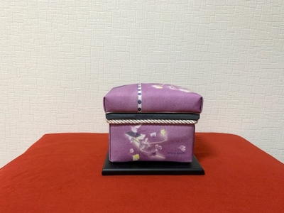 【限定１品】にほんちゃばこ 紫色・装飾桐箱(水彩画風)
