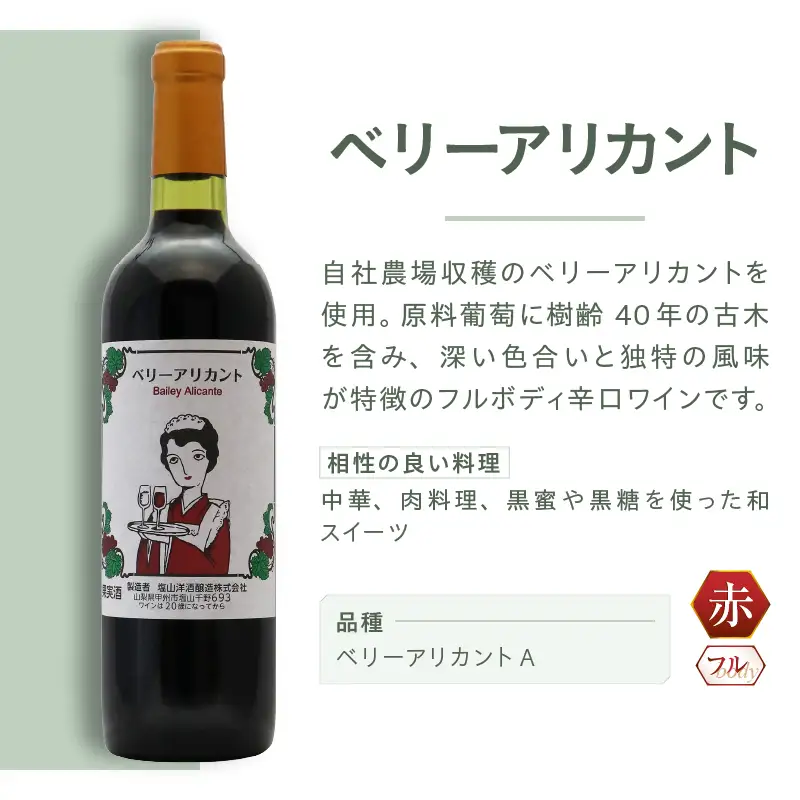 ワイン 塩山洋酒醸造 ベリーアリカント（RC）A09-640