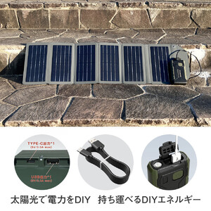 小型ポータブルバッテリー ソーラーパネルセット CB-150UL18M