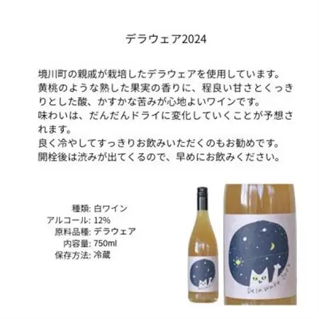 三養醸造 デラウェア2024 750ml×1本【配送不可地域：離島】【1704440】