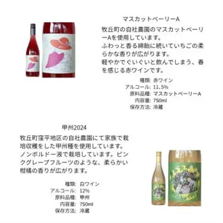 三養醸造厳選2種セット マスカットベーリーA/甲州2024 750ml×2本【配送不可地域：離島】【1704642】