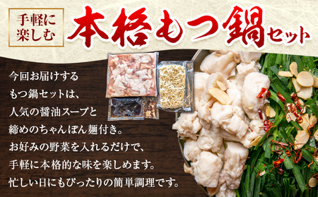 精肉店の もつ鍋 セット ちゃんぽん麵 2～3人前 地域商社ふるさぽ《90日以内に出荷予定(土日祝除く)》福岡県 鞍手町 もつ 鍋 牛モツ 醤油