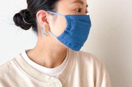 あまべ藍ガーゼマスク（レギュラーサイズ）１枚＋あまべ藍マスクインナー３枚セット