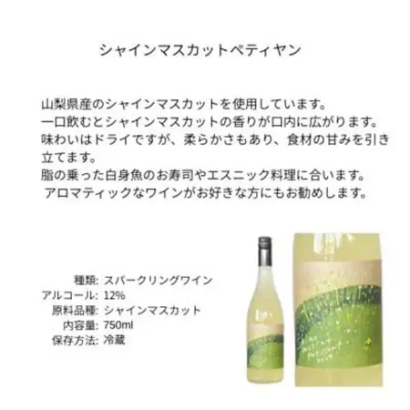 三養醸造 シャインマスカットペティヤン 2024 750ml×1本【配送不可地域：離島】【1704409】