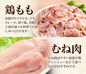【3ヶ月定期便】 九州産若鶏もも肉（310g×8袋）・むね肉（600g×7袋）セット  鶏肉 お肉 モモ肉 もも肉 ムネ肉 むね肉 2種類 小分け 冷凍 九州産 国産 熊本県 菊池市 送料無料《お申込み翌月から出荷》