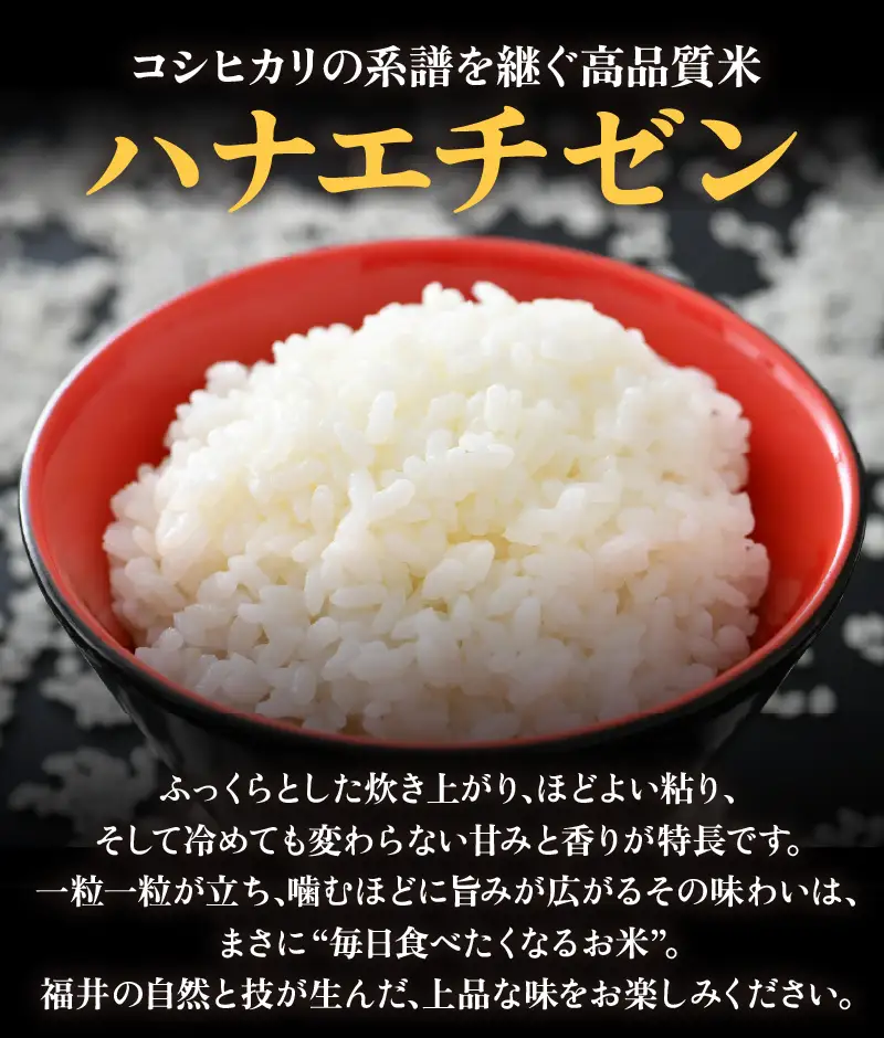 【先行予約】【令和8年産 新米】 エコ栽培ハナエチゼン　白米5kg ／ 鮮度抜群 福井県産 はなえちぜん ご飯 新鮮 白米 ※2026年9月上旬以降順次発送予定 [aw063-a016]