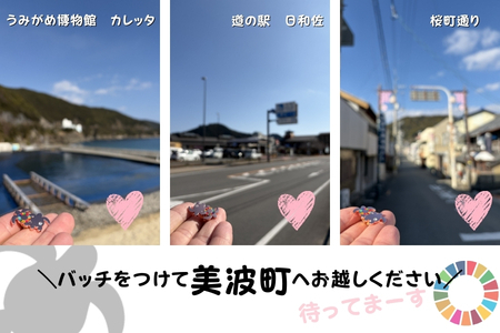 【町制20周年記念】未来へつなぐ「子ガメの帰郷」ピンバッジ ～上品なピンクゴールド仕様～