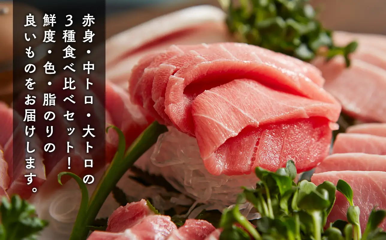 天然 本マグロ 赤身 中トロ 大トロ 3種セット 国産 本鮪  [fu-0012-002]