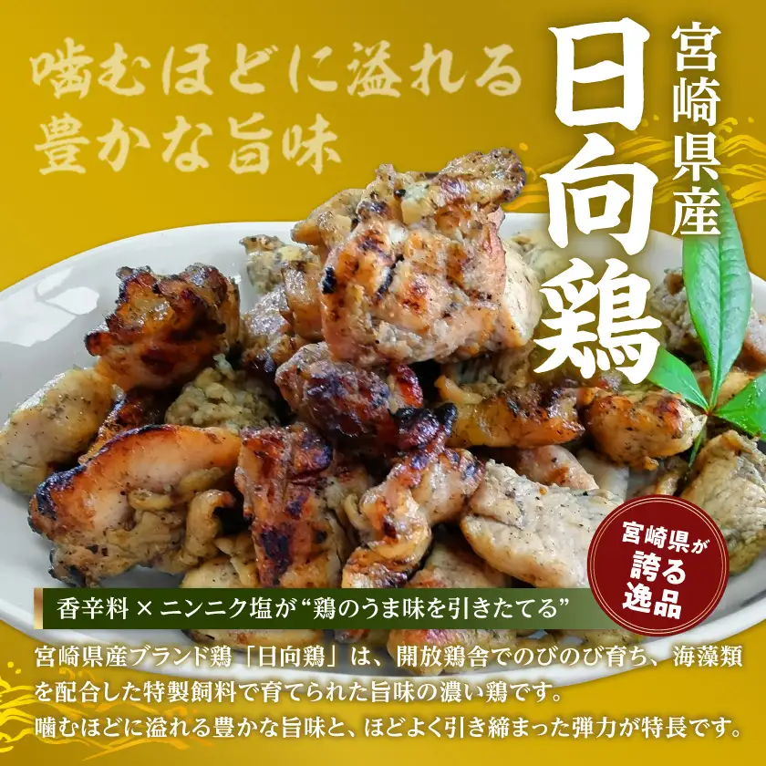 宮崎県産「日向鶏」炭火焼5パック_MJ-93-001_(都城市) 炭火焼き 宮崎県産 日向鶏 120g×5パック 小分け 常温 おつまみ