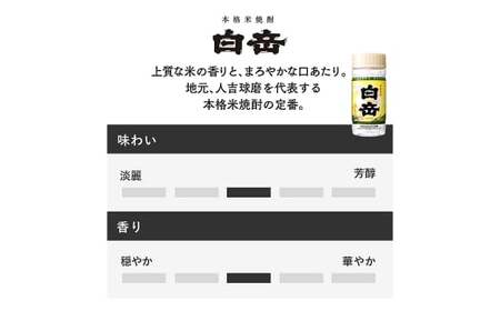 本格米焼酎 「 白岳ペット 」 200ml 5本セット 米焼酎 焼酎 白岳 お酒 酒 アルコール 国産 熊本県産 米こうじ