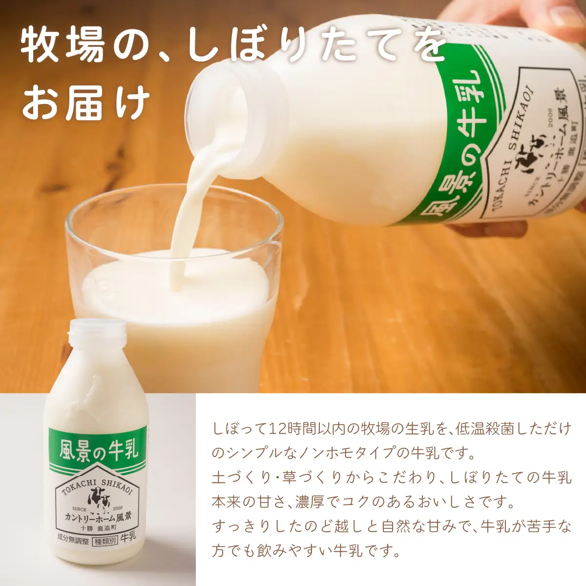【定期12ヶ月】風景の牛乳 500ml ×4 SKB074