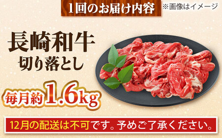 【全3回定期便】長崎和牛 切り落とし 総計4.8kg （約1.6kg/回）【ながさき西海農業協同組合】 [DBV024][DBV024]