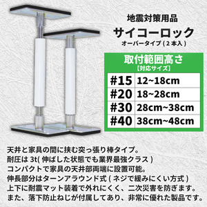 防災 耐震グッズ 転倒防止 突っ張り棒 サイコーロック #30 2本 28cm~38cm