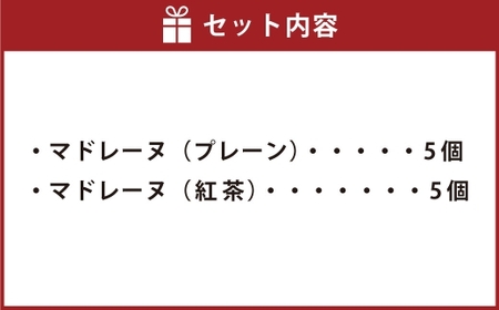 大きい！マドレーヌ（プレーン・紅茶） 10個 お菓子 菓子 デザート スイーツ マドレーヌ ビッグ BIG プレーン 紅茶