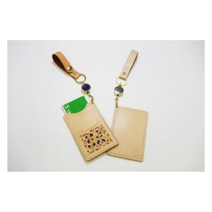 本革ICカードケース（障害のある人たちがつくるハートフルグッズ）【むらさき】【11100-0165】