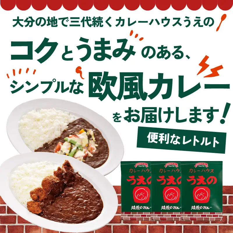 九州クラフト うえの焙煎ビーフカレー レトルト 3袋 K03042