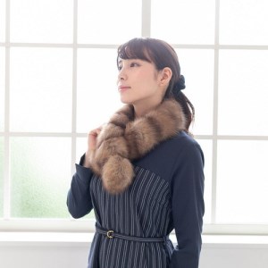 【0427】毛皮の王様 ロシアンセーブルダブルフェースロングマフラー ワイルド