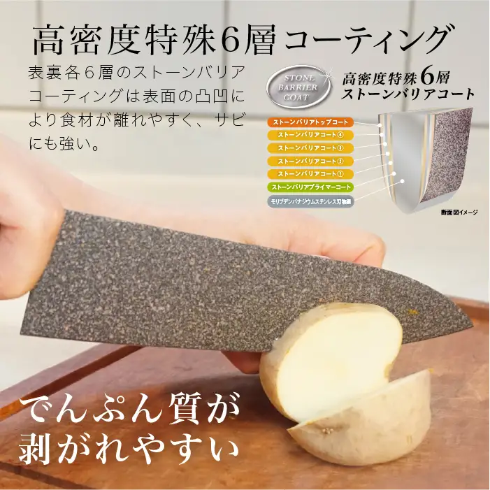 ストーンバリア包丁 牛刀包丁 180mm ライトタイプ 食洗機対応