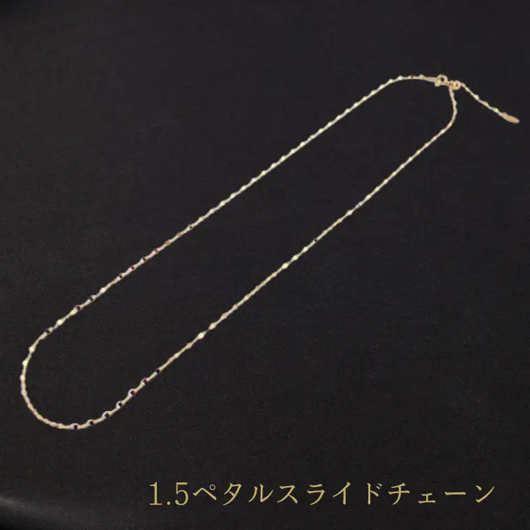 K24　0.28ペタルスライドチェーン検定付50cm　24金 ネックレス k24 純金