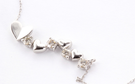 PT900　天然ダイヤモンド　ハートモチーフ　ネックレス　0.20ct【MUN17275】