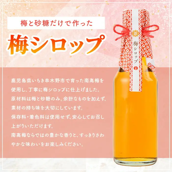 新登場！＜数量限定＞いちき串木野市産 梅シロップ 800ml（200ml×4本） 【00-130-03】