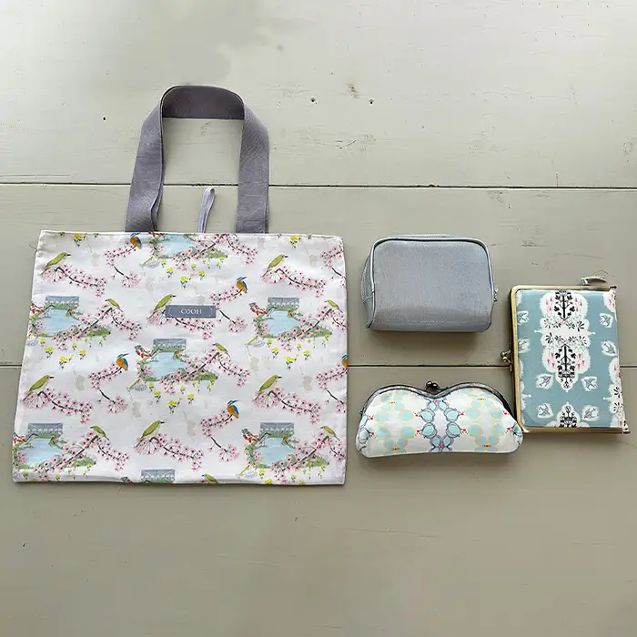 ちょこっと エコバッグ 狭山池柄 ～池馳せる～ ／ 折りたたみ 軽量 コンパクト 買い物バッグ サブバッグ 持ち歩きバッグ 小さめエコバッグ コンビニバッグ 和柄バッグ 日本デザイン エコバッグ おしゃれ トートバッグ 軽いバッグ 日常使い ミニバッグ 大阪府 No.368