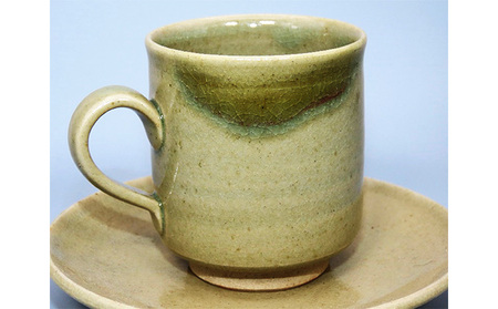 虫明焼 コーヒーカップ＆ソーサー（曙窯 作） 工芸品 ティーカップ 