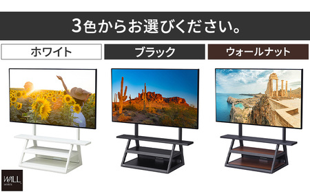 WALL インテリアテレビスタンド M1 CASTER テレビスタンド テレビ台 65インチ対応 自立タイプ 収納性 キャスター付き スマート スタイリッシュ デザイン 独自開発 棚板付き 東京都 大田区 ブラック