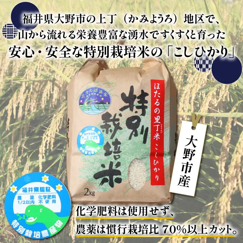 【先行予約】【令和8年産 新米】【10ヶ月定期便】ほたるの里 特別栽培こしひかり 6kg [O-002001] 精米 ベストファーマー