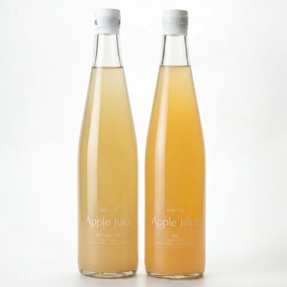 RINGO IE Apple Juice 500ml 2本 セット ( リンゴイエ りんご ジュース 山形県産 果汁 100% 無添加 ストレート 500ml ふじ ・ シナノゴールド 果汁 フルーツ 飲料 瓶ジュース アップル 数量限定 ) 飲み比べ りんごジュース リンゴジュース ギフト