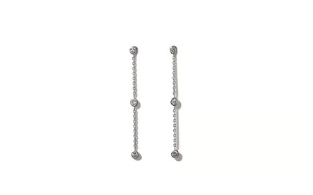 プラチナ 0.30ct 覆輪チェーンピアス 山梨県 甲斐市 BQ-167