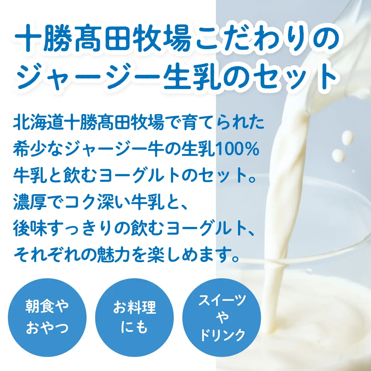 【定期6ヶ月】ジャージー飲むヨーグルト500ml ジャージー牛乳750ml 各1本 SKM064