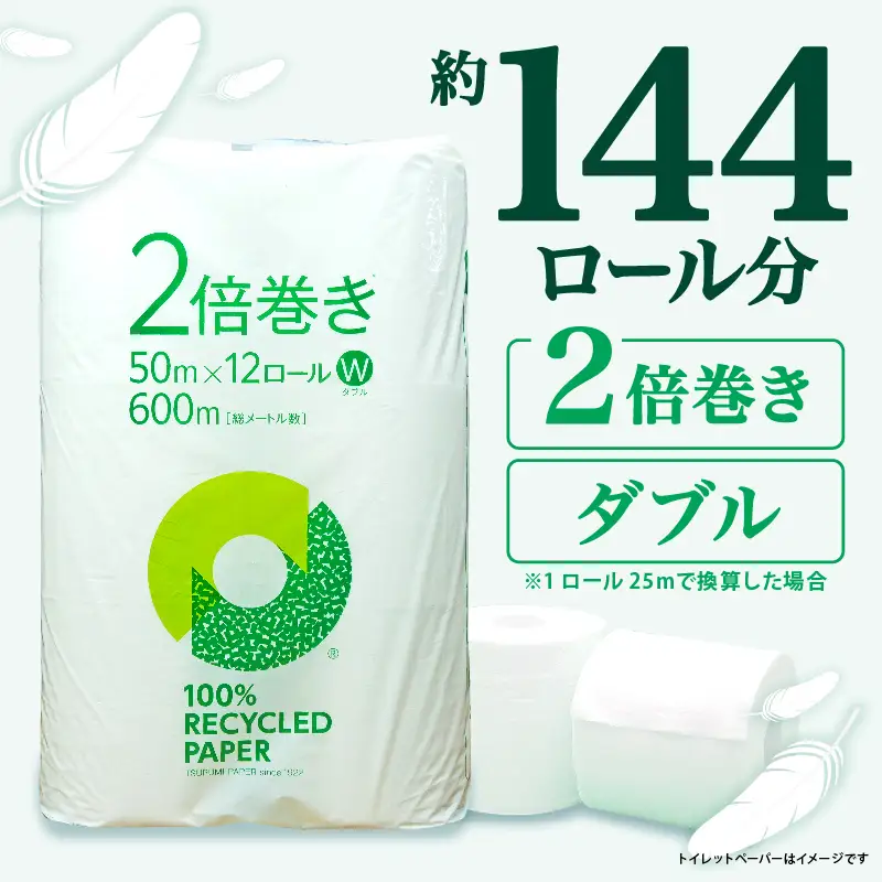 定期便 【 初回発送：2026年7月 】 トイレットペーパー 年 2 回 6 ヶ月毎 無香料 ダブル トイレット
