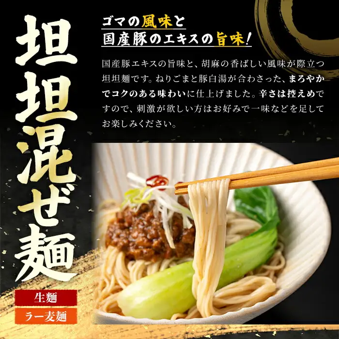 ラー麦麺 坦坦混ぜ麺 (10食) 麺 麺類 担々麺 坦坦麺 混ぜ麺 ラー麦 スープ ゴマ 風味 国産豚 旨味 旨辛 ねりごま 豚白湯 簡単調理 福岡県 辛さ控えめ 【FUKUOKA MIOTSUKUSHI】as55-004