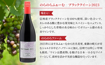 長野ワイン（赤白ワイン） 飲み比べ 2本セット｜【のらのらふぁーむ】ブラッククイーン、【NAKADA WINES】note 2023｜長野 東御