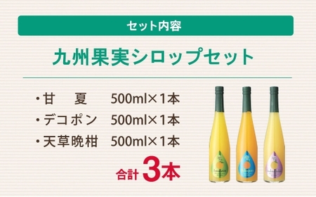 【 贈答用 】 九州果実シロップ 3本セット （ 甘夏 、 デコポン 、 天草晩柑 ） 贈答品 プレゼント ギフト シロップ フルーツシロップセット フルーツシロップ フルーツ くだもの 果物