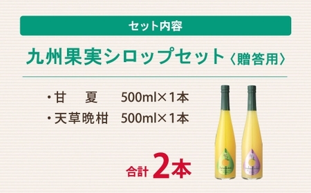 【 贈答用 】 九州果実シロップ 2本セット （ 甘夏 、 天草晩柑 ） 贈答品 プレゼント シロップ フルーツシロップセット フルーツシロップ フルーツ くだもの 果物 ギフト