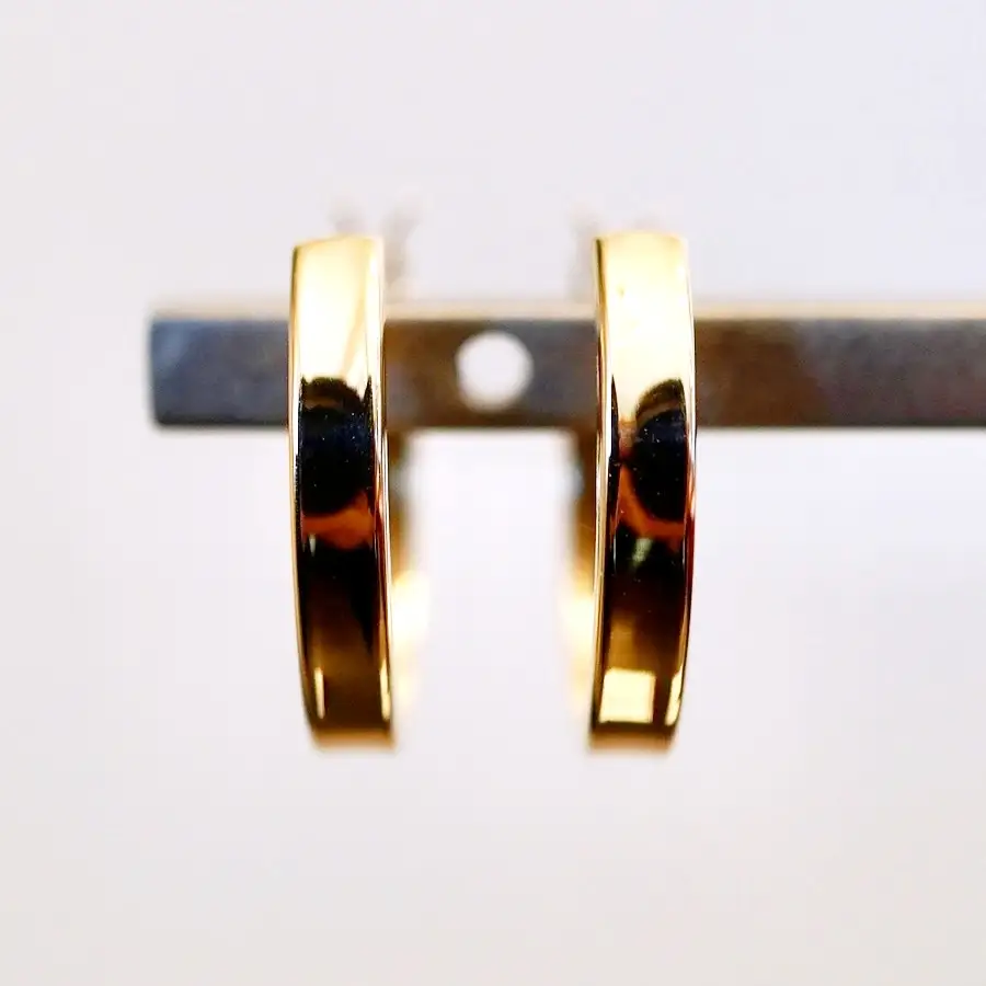 K18 18金 イエローゴールド 地金 フープ ピアス (直径13mm) 保証書付 KO-0084 SWAD107