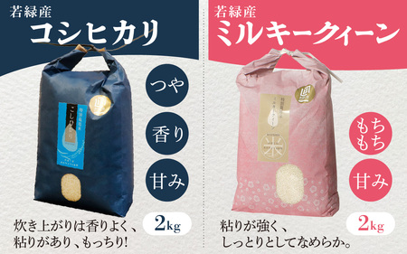 【令和8年産】 若緑産 4種 食べ比べセット 計８kg【2026年11月配送】 | お米 米